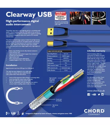Цифровой USB-кабель CHORD Clearway USB 0.75m - Plastinka