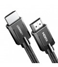 Межкомпонентный кабель UGREEN HD135 HDMI to HDMI, 2 m, v2.1 8K-60Hz/4K-120Hz Braided Gray 70321