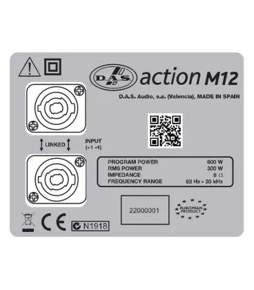 Пасивна 2-х смугова акустична система - сценічний монітор ACTION-M12