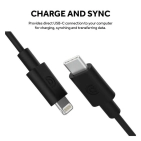 Кабель Griffin Black Type-C/Lightning 1.2m Кабель Griffin Black Type-C/Lightning 1.2m