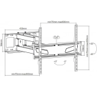 Кронштейн для телевізора UniBracket BZ31-63 настінний похило-поворотний для діагоналей 37-70 колір чорний Кронштейн для телевізора UniBracket BZ31-63 настінний похило-поворотний для діагоналей 37-70 колір чорний