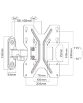 Bracket for TV UniBracket BZ11-22 wall tilt-swivel for diagonals 23-42 inches black