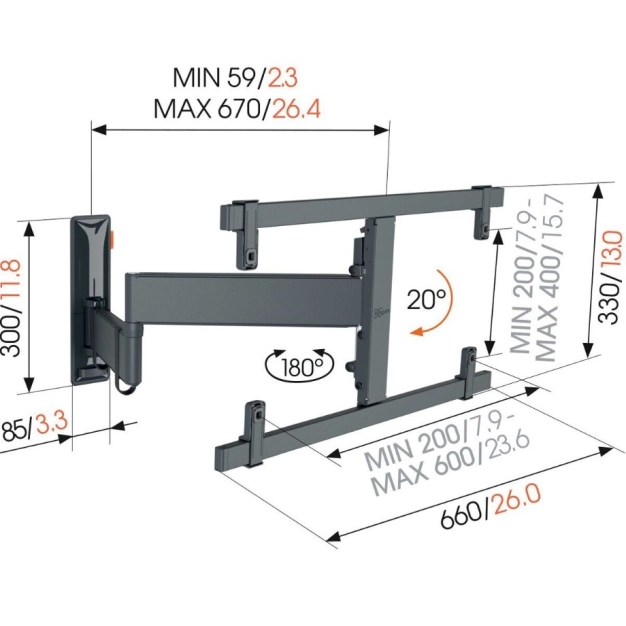 Шарнірний кронштейн для ТВ Vogel's TVM 3663 OLED Шарнірний кронштейн для ТВ Vogel's TVM 3663 OLED