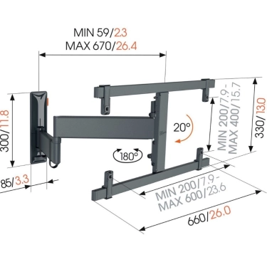Шарнірний кронштейн для ТВ Vogel's TVM 3663 OLED