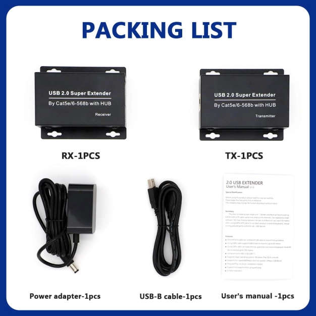 Подовжувач USB по кручений парі на 50 м AirBase IB-EXUSB4-2.0 Подовжувач USB по кручений парі на 50 м AirBase IB-EXUSB4-2.0