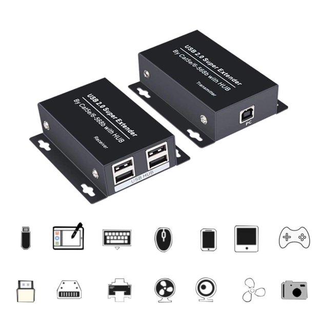 Подовжувач USB по кручений парі на 50 м AirBase IB-EXUSB4-2.0 Подовжувач USB по кручений парі на 50 м AirBase IB-EXUSB4-2.0