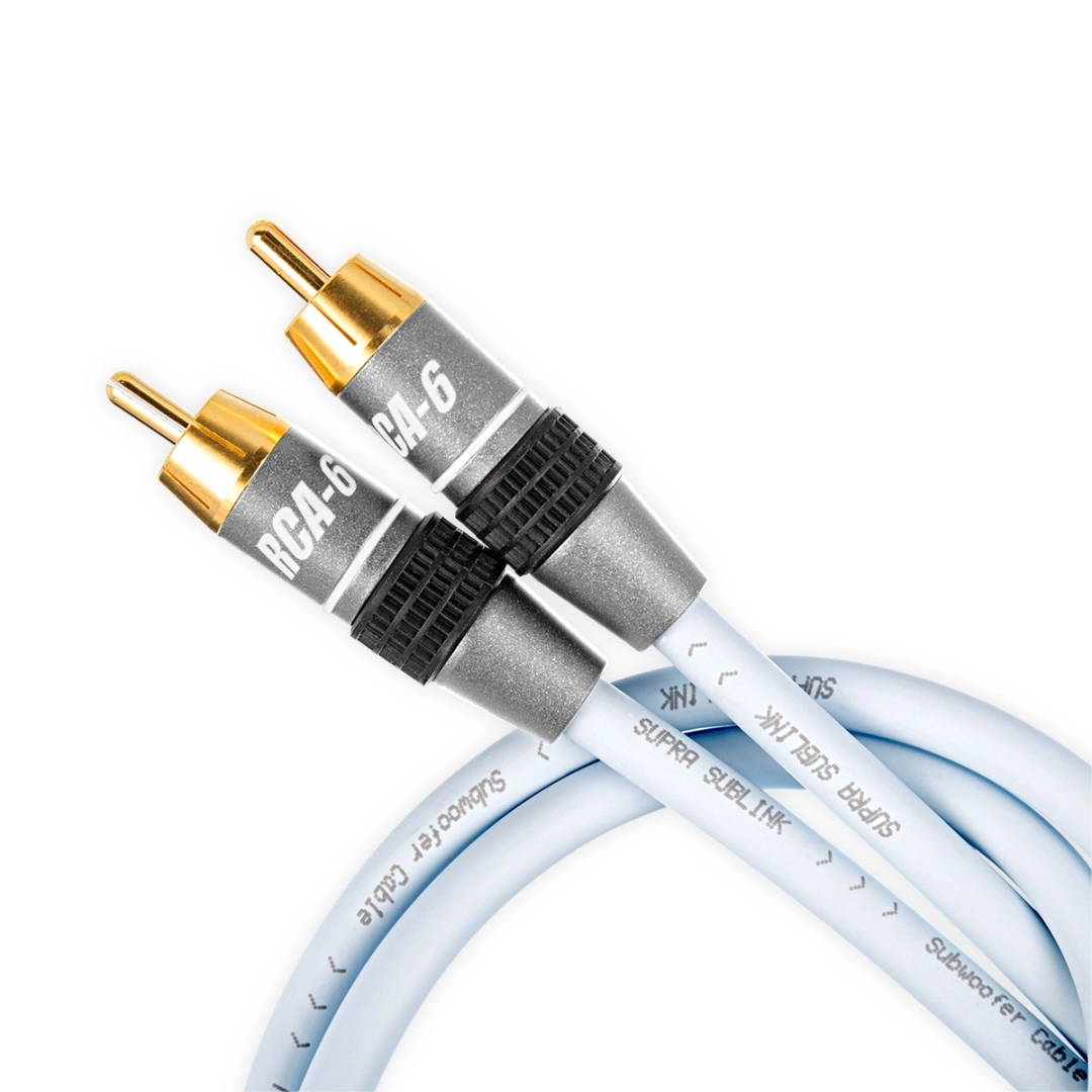 Сабвуферный шнур SUPRA SUBLINK 1RCA-1RCA BLUE 8м
