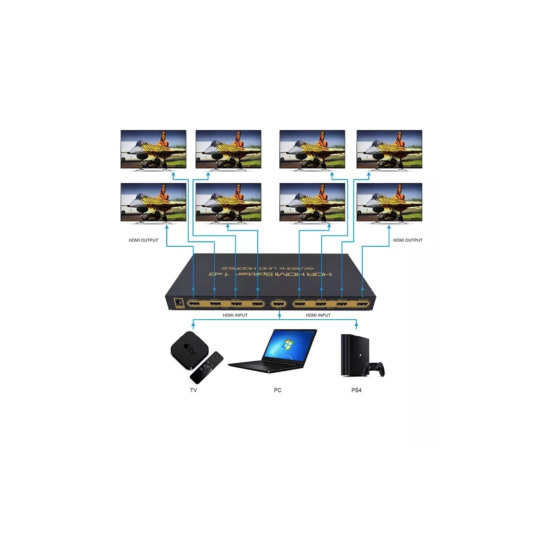 HDMI спліттер 1х8 V2.0 4K AirBase K-SP184K-2