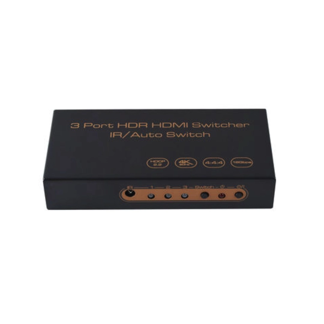 AirBase K-SW314KU Перемикач 3x1 HDMI 2.0 4K/60Hz Підтримка HDCP 2.2 З кабелем USB