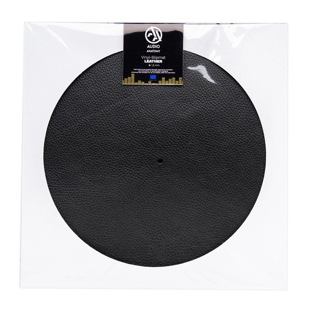 Audio Anatomy Slipmat Leather - Black - Diameter 295Mm - Thickness 1,5Mm