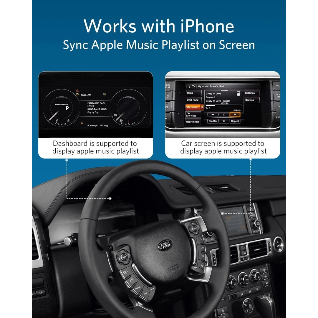 INVERY Airdual-Landrover Bluetooth 5.0 aptX-HD адаптер для Land Rover, Range Rover, Jaguar iPod iPhone музичний інтерфейс INVERY Airdual-Landrover Bluetooth 5.0 aptX-HD адаптер для Land Rover, Range Rover, Jaguar iPod iPhone музичний інтерфейс