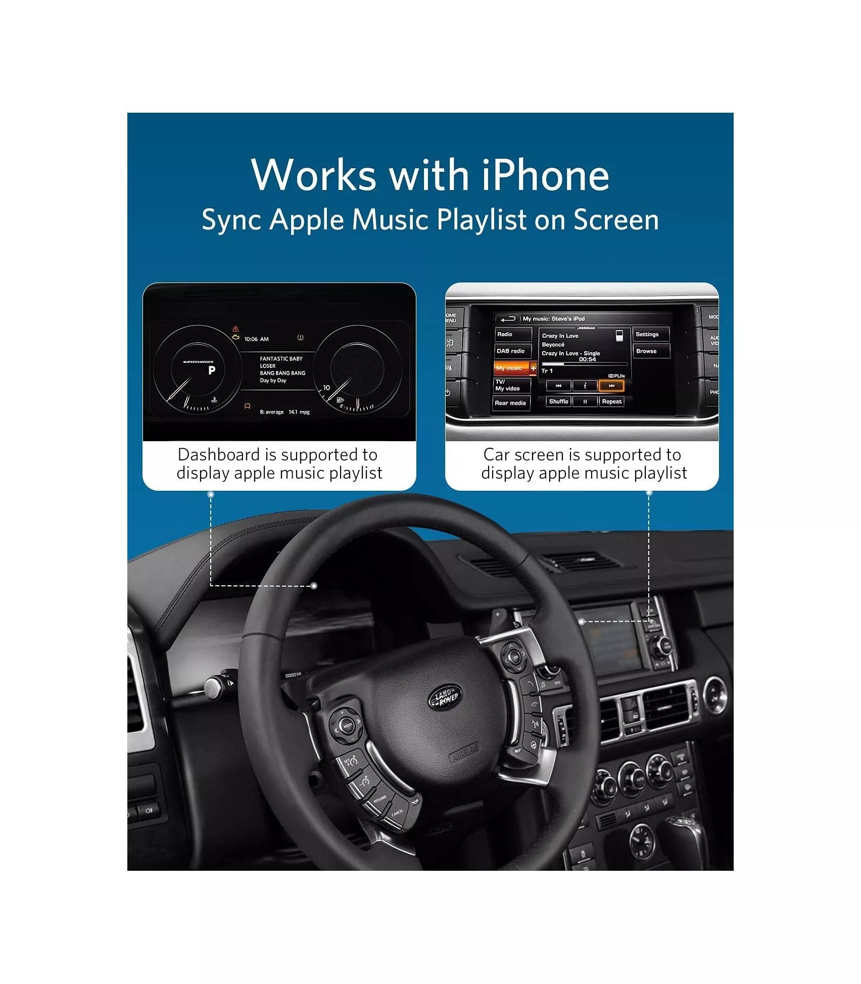 INVERY Airdual-Landrover Bluetooth 5.0 aptX-HD адаптер для Land Rover, Range  Rover, Jaguar iPod iPhone Music Interface - Plastinka