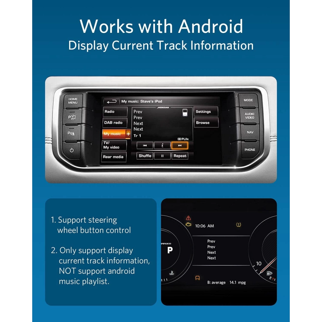 INVERY Airdual-Landrover Bluetooth 5.0 aptX-HD адаптер для Land Rover, Range Rover, Jaguar iPod iPhone музичний інтерфейс INVERY Airdual-Landrover Bluetooth 5.0 aptX-HD адаптер для Land Rover, Range Rover, Jaguar iPod iPhone музичний інтерфейс