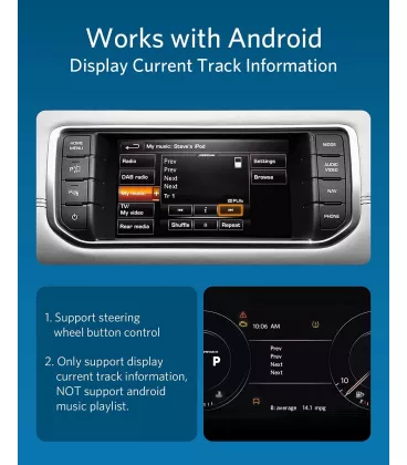 INVERY Airdual-Landrover Bluetooth 5.0 aptX-HD адаптер для Land Rover, Range Rover, Jaguar iPod iPhone музичний інтерфейс