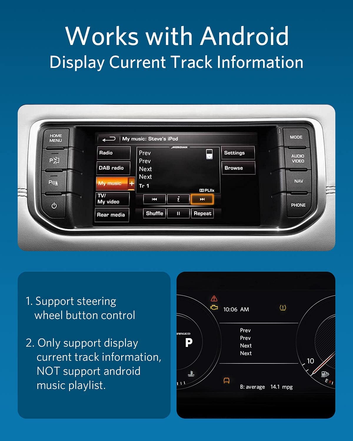 INVERY Airdual-Landrover Bluetooth 5.0 aptX-HD адаптер для Land Rover, Range  Rover, Jaguar iPod iPhone Music Interface - Plastinka