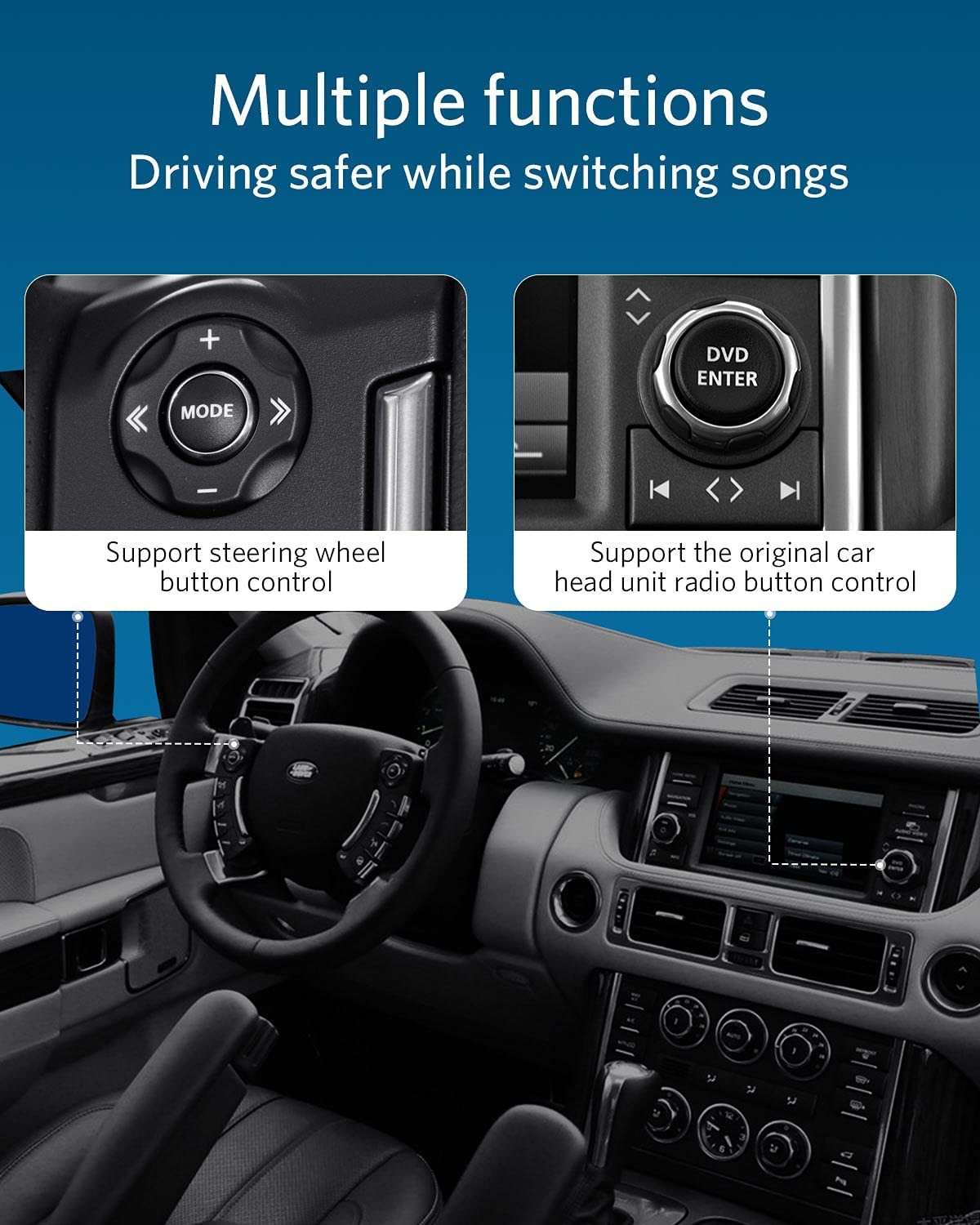 INVERY Airdual-Landrover Bluetooth 5.0 aptX-HD адаптер для Land Rover,  Range Rover, Jaguar iPod iPhone Music Interface - Plastinka