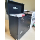 Кейс для грампластинок Retro Musique 12 Inch Wooden Vinyl Storage Case For 35 Lps - Black Leather Style