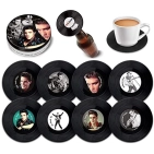 Retro Musique Elvis Presley - 8 Pieces Coaster Set With Real Vinyl Coasters Retro Musique Elvis Presley - 8 Pieces Coaster Set With Real Vinyl Coasters