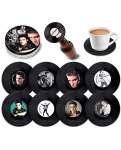 Retro Musique Elvis Presley - 8 Pieces Coaster Set With Real Vinyl Coasters