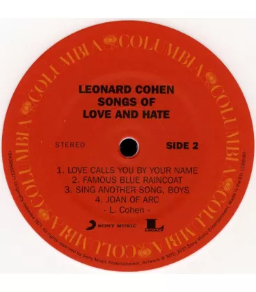 LP Leonard Cohen: Songs Of Love And Hate - White Opaque Vinyl