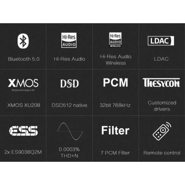 TOPPING D50s Black потужний HIFI-декодер з підтримкою високої роздільної здатності та Bluetooth 5.0.