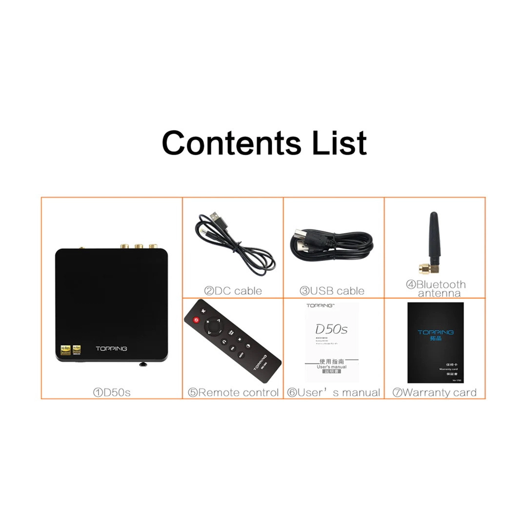 TOPPING D50s Black потужний HIFI-декодер з підтримкою високої роздільної здатності та Bluetooth 5.0. TOPPING D50s Black потужний HIFI-декодер з підтримкою високої роздільної здатності та Bluetooth 5.0.