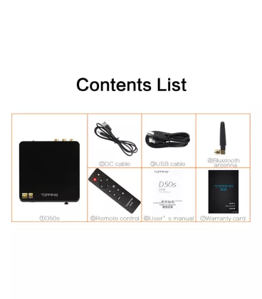TOPPING D50s Black потужний HIFI-декодер з підтримкою високої роздільної здатності та Bluetooth 5.0.