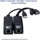 Подовжувач USB по кручений парі Cat5 Cat5E Cat6 до 100 м AirBase BL-EX-USB100 Подовжувач USB по кручений парі Cat5 Cat5E Cat6 до 100 м AirBase BL-EX-USB100