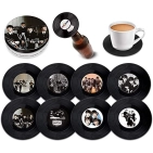 Retro Musique The Beatles - 8 Pieces Coaster Set With Real Vinyl Coasters Retro Musique The Beatles - 8 Pieces Coaster Set With Real Vinyl Coasters