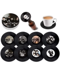 Retro Musique The Beatles - 8 Pieces Coaster Set With Real Vinyl Coasters