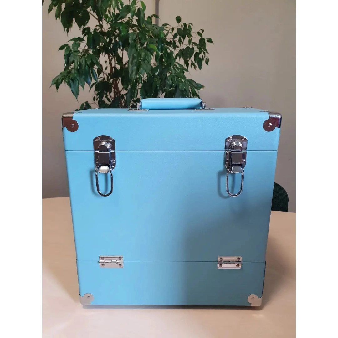 Retro Musique 12 Inch Wooden Vinyl Storage Case для 35 Lps - Turquiose Leather Style Retro Musique 12 Inch Wooden Vinyl Storage Case для 35 Lps - Turquiose Leather Style