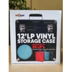 Retro Musique 12 Inch Wooden Vinyl Storage Case для 35 Lps - Turquiose Leather Style