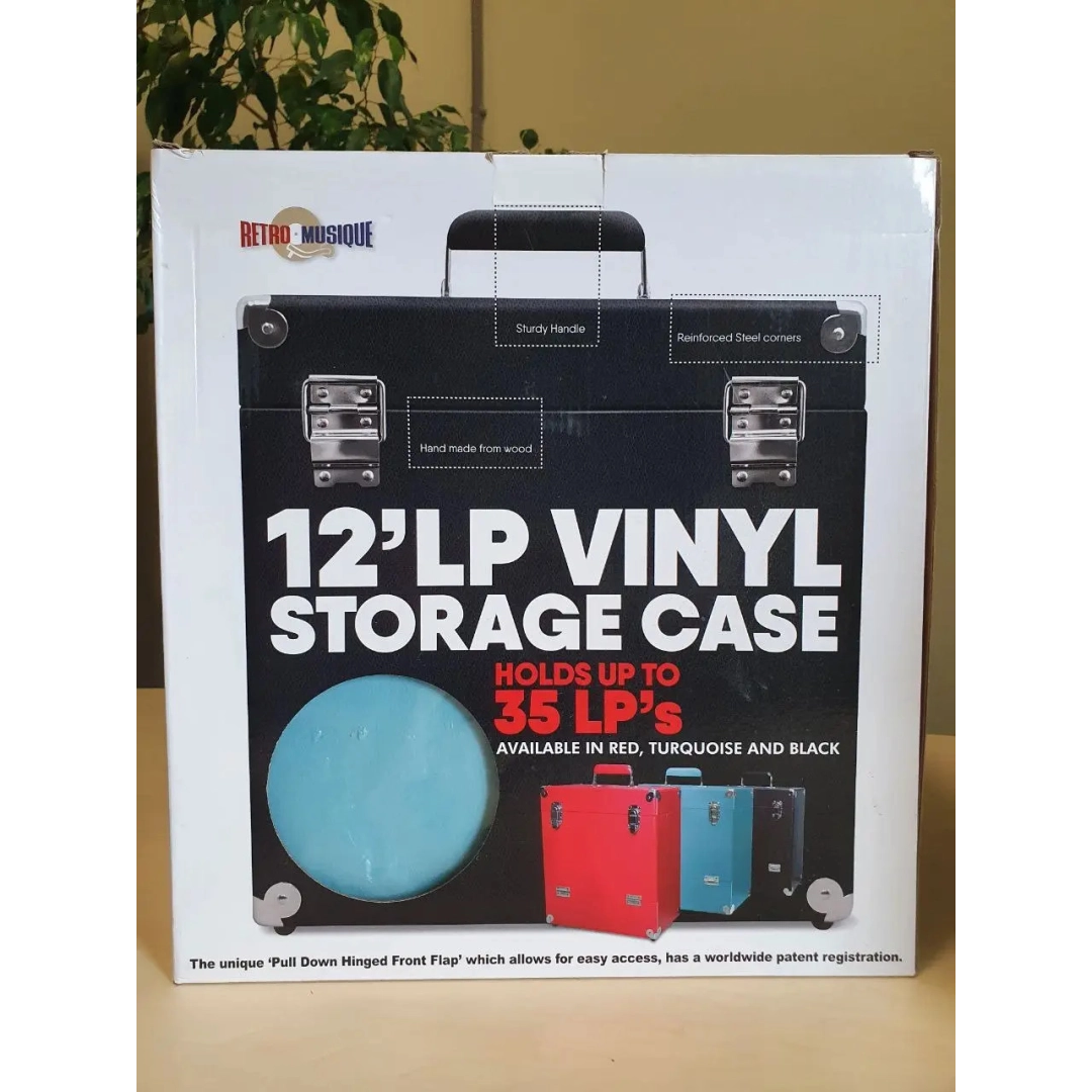 Retro Musique 12 Inch Wooden Vinyl Storage Case для 35 Lps - Turquiose Leather Style Retro Musique 12 Inch Wooden Vinyl Storage Case для 35 Lps - Turquiose Leather Style