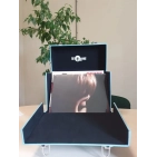 Retro Musique 12 Inch Wooden Vinyl Storage Case для 35 Lps - Turquiose Leather Style