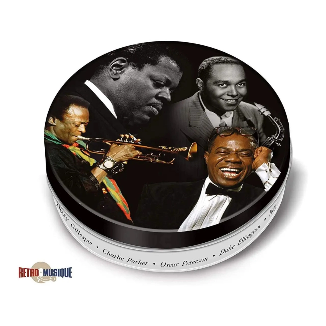 Retro Musique Jazz Legends - 8 Pieces Coaster Set With Real Vinyl Coasters