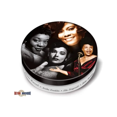Retro Musique Jazz Divas - 8 Pieces Coaster Set With Real Vinyl Coasters