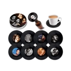 Retro Musique Jazz Divas - 8 Pieces Coaster Set With Real Vinyl Coasters