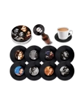 Retro Musique Jazz Divas - 8 Pieces Coaster Set With Real Vinyl Coasters