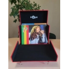 Retro Musique 12 Inch Wooden Vinyl Storage Case для 35 Lps - Red Leather Style