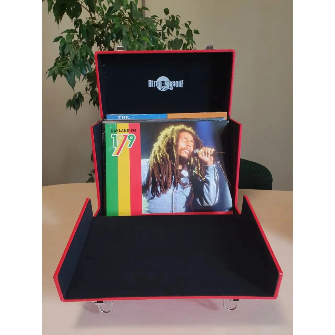 Retro Musique 12 Inch Wooden Vinyl Storage Case для 35 Lps - Red Leather Style Retro Musique 12 Inch Wooden Vinyl Storage Case для 35 Lps - Red Leather Style