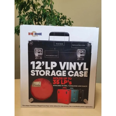 Retro Musique 12 Inch Wooden Vinyl Storage Case для 35 Lps - Red Leather Style