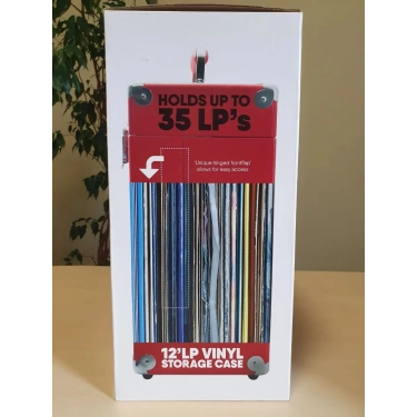 Retro Musique 12 Inch Wooden Vinyl Storage Case для 35 Lps - Red Leather Style