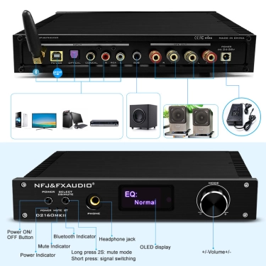 FX-Audio D2160MKII Black 150 Вт клас D Цифровий HiFi підсилювач Bluetooth