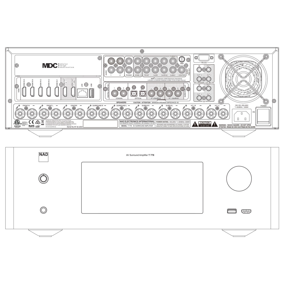 NAD T778 A/V Surround Sound Receiver with AirPlay NAD T778 A/V Surround Sound Receiver with AirPlay