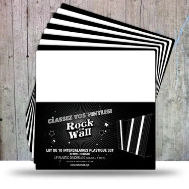 Розділювач платівок Rock On Wall 10 X Plastic Vinyl Divider Includes 5 X Black 5 X White