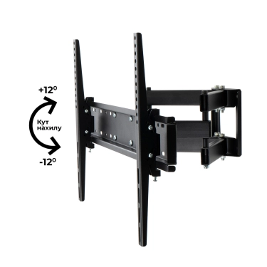 Кронштейн для телевізора Sector TV0604T-R6 Black з нахилом/поворотний, 37" до 70", MAX VESA: 600x400 мм