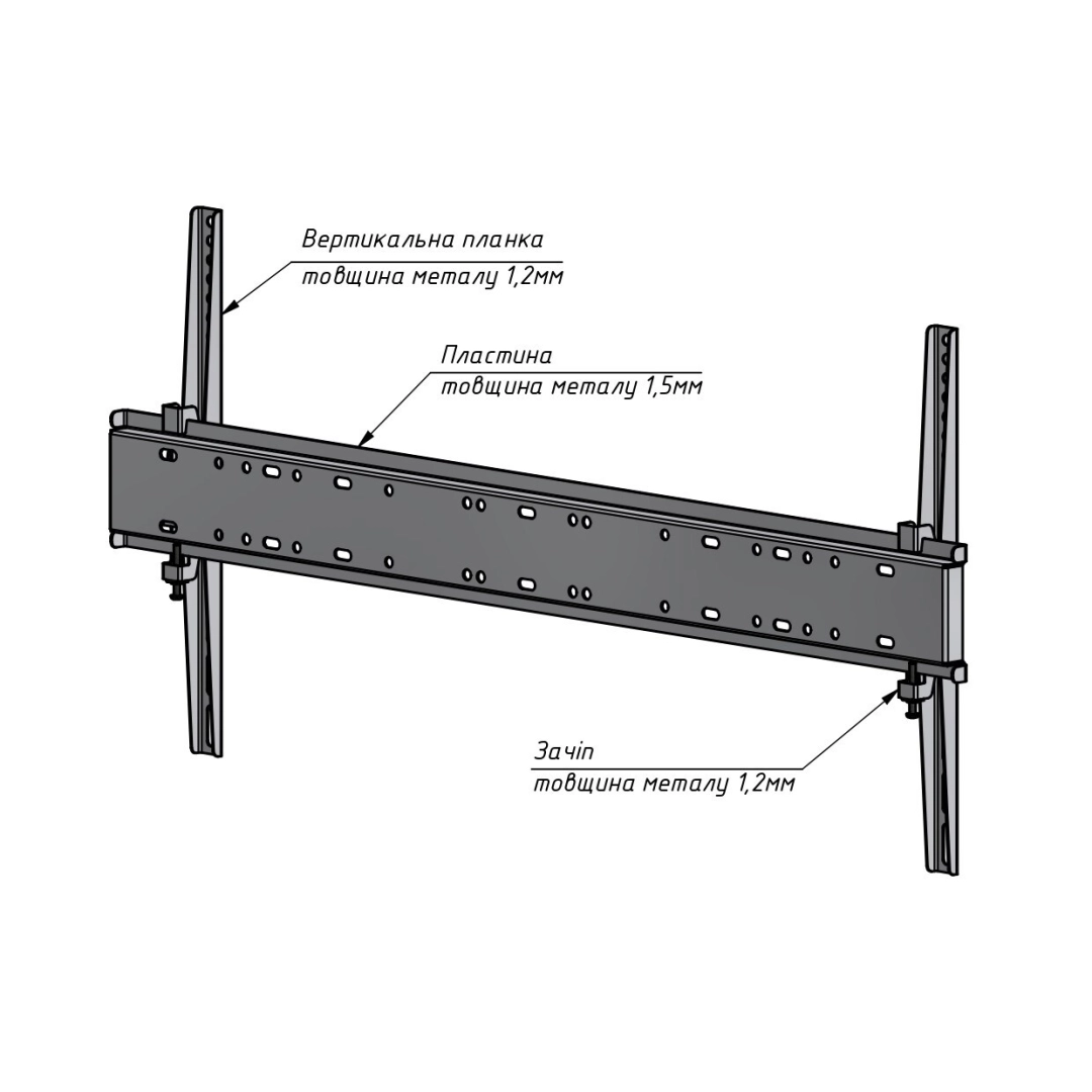 Кронштейн для телевізора Sector TV0804F White фіксований, 43" до 90", MAX VESA: 800x400 мм