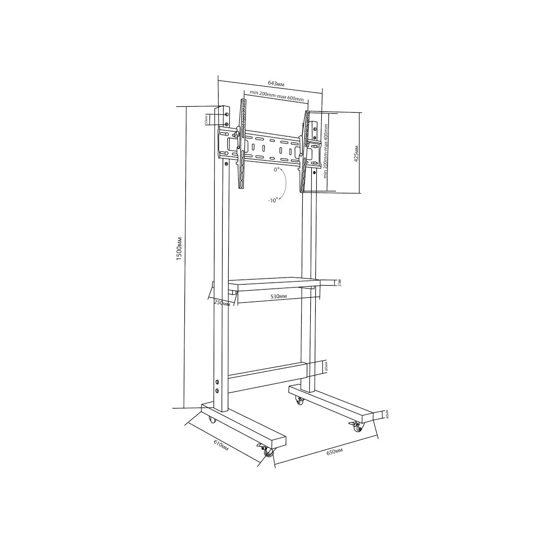 Презентаційна стійка для телевізора Sector Т6 Black (монітора), 37"-70", (max VESA 600х400)