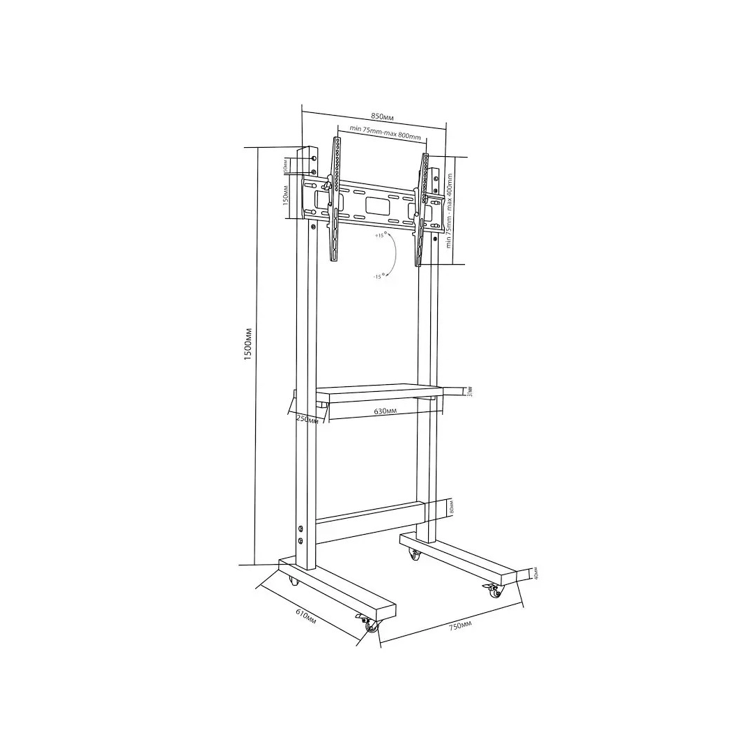 Презентаційна стійка для телевізора Sector Т7 Grey (монітора), 43"-90" (max VESA 800х400)