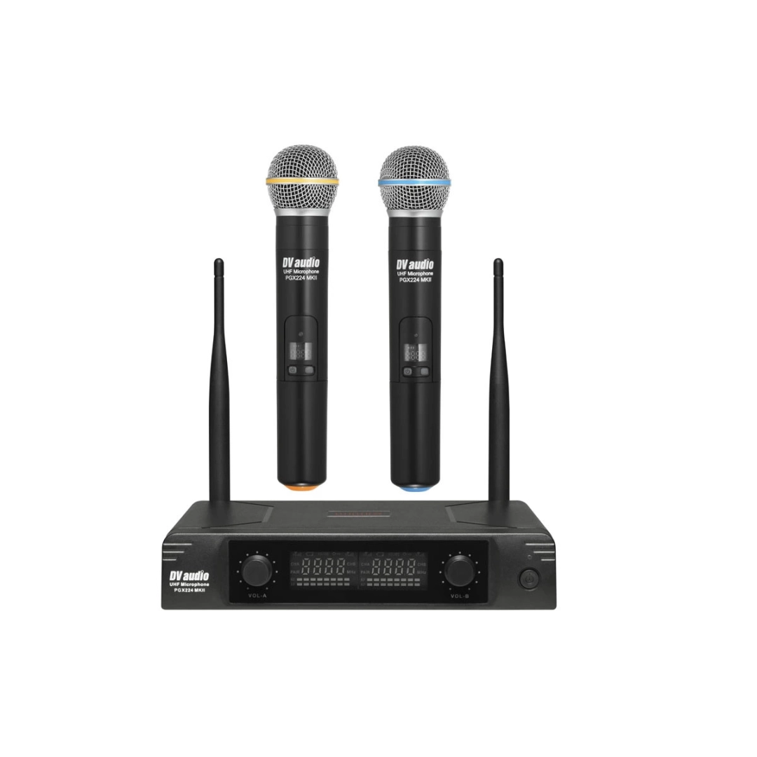 Радіосистема DV audio PGX-224 MKII з двома ручними мікрофонами у пластиковому корпусі
